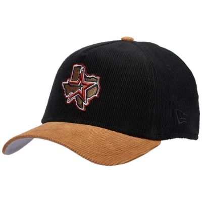 New Era Houston Astros  Astros 940af Cord Cap In Black/tan