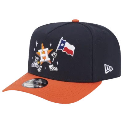 New Era Houston Astros  Astros 9fifty A-frame Cartoon Cap In Navy/orange