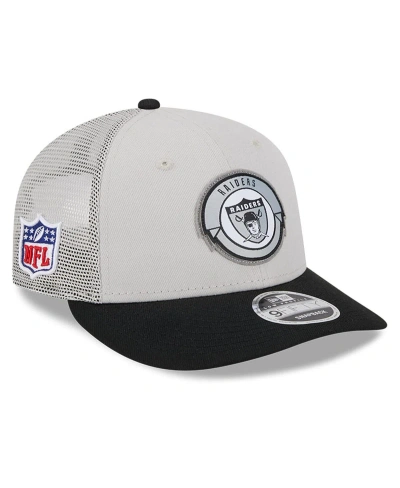 New Era Men's  Cream, Black Las Vegas Raiders 2023 Sideline Historic Low Profile 9fifty Snapback Hat In Cream,black