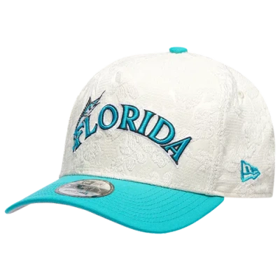 New Era Miami Marlins  Marlins 940af Botanical Cap In White/teal