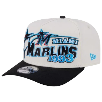 New Era Miami Marlins  Marlins 9fifty A-frame Classic Cap In White/black
