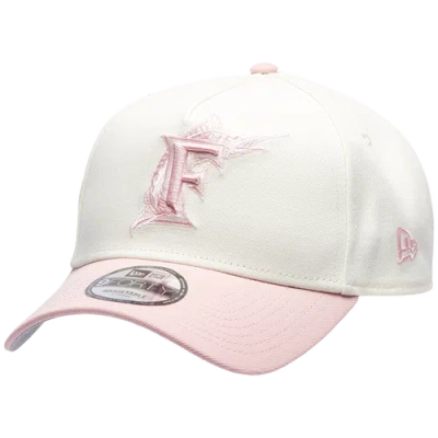 New Era Miami Marlins  Marlins 9forty A-frame Cap In Chrome/pink Rouge