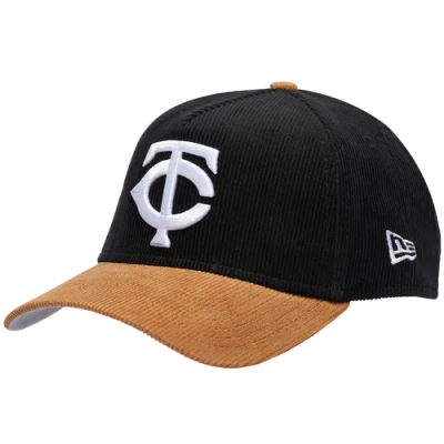 New Era Minnesota Twins  Twins 940af Cord Cap In Black/tan