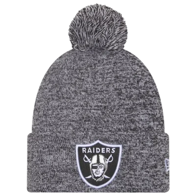 New Era Oakland Raiders  Raiders Marl Pom Knit In Black