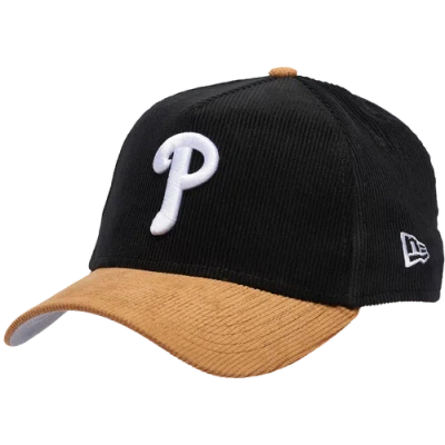 New Era Philadelphia Phillies  Phillies 940af Cord Cap In Black/tan