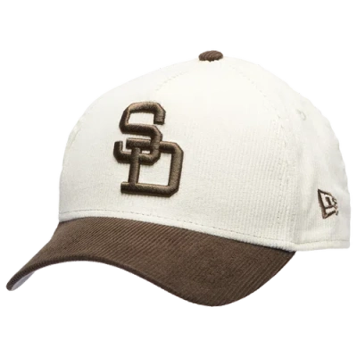 New Era San Diego Padres  Padres 940 A Frame Cordory Cap In Brown/white