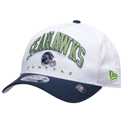 New Era Seattle Seahawks  Seahawks 9forty A-frame 2t Arch Cap In White/navy