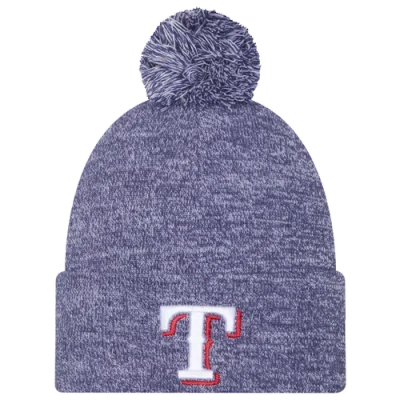 New Era Texas Rangers  Rangers Marl Pom Knit In Navy