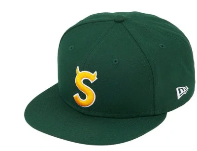 Pre-owned New Era X Supreme S Logo New Era Royal Size 8 Devil Baylor Athletics In Green