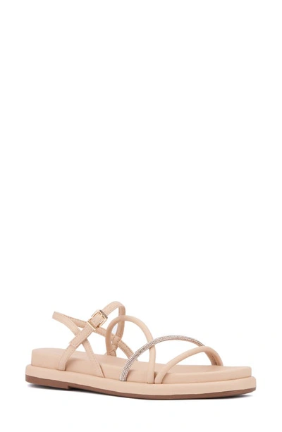 New York And Company Gabi Embellished Sandal In Nude