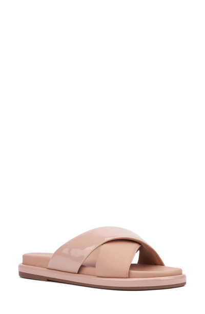 New York And Company Geralyn Slide Sandal In Beige