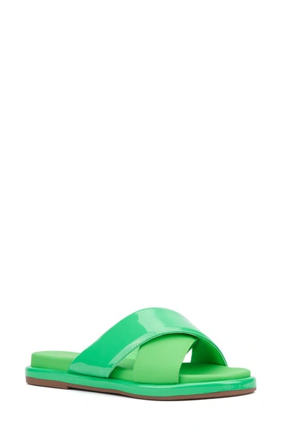 New York And Company Geralyn Slide Sandal In Vivid Green