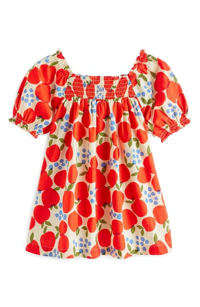 Next Kids' Apple Puff Sleeve Cotton Sundress In Red