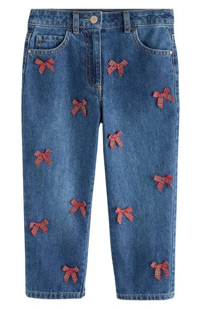 Next Kids' Bow Mom Jeans In Blue