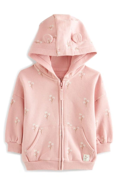Next Kids' Floral Zip-up Hoodie In Pink