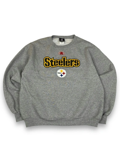 Pre-owned Nfl X Vintage Steelers Nfl Big Logo Sweatshirt M612 In Grey