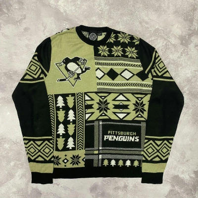 Pre-owned Nhl X Vintage Nhl Pittsburgh Penguins Overprint Sweater In Multicolor