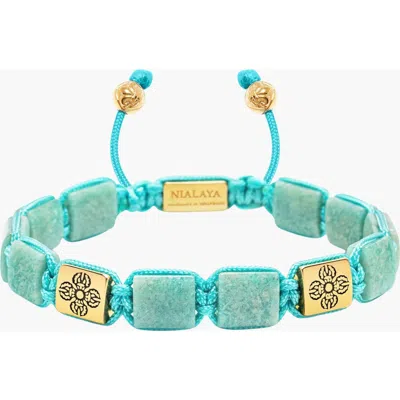Nialaya Amazonite Dorje Flatbead Bracelet In Multi
