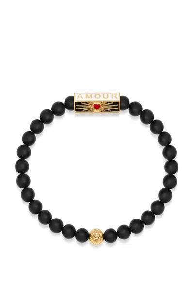 Nialaya Amour Onyx Bracelet In Black