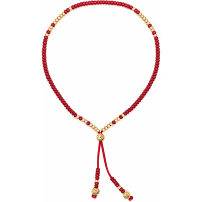 Nialaya Beaded String Bracelet In Red