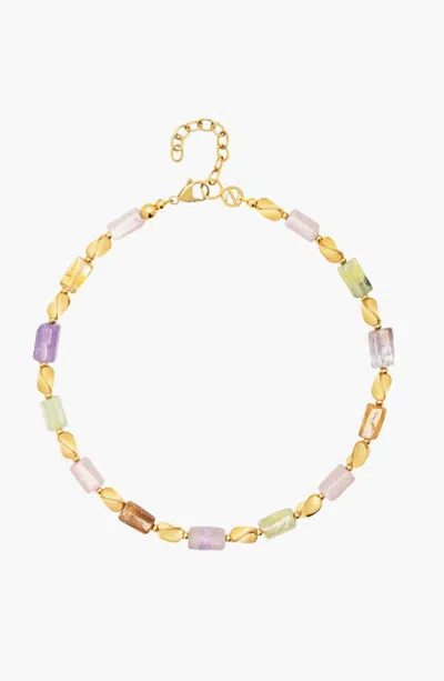 Nialaya Beryl And Gold Choker In Multicolor/gold
