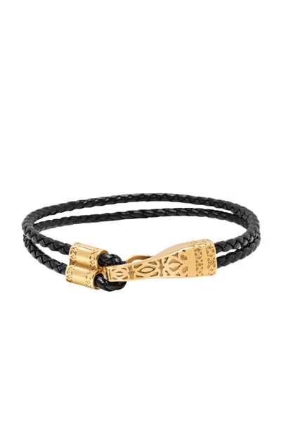 Nialaya Black Leather Bracelet With Clasp