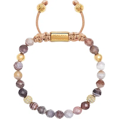 Nialaya Botswana Agate Beaded Bracelet In Multi