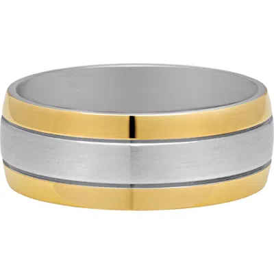Nialaya Brushed Band Ring In Multi