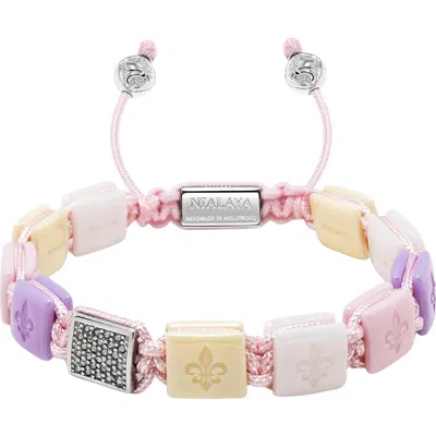 Nialaya Ceramic Flatbead Bracelet With Cz In Multi