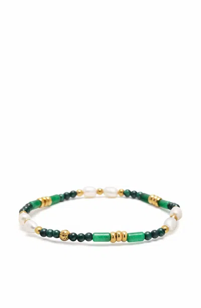 Nialaya Gemstone And Pearl Beaded Bracelet In Multi