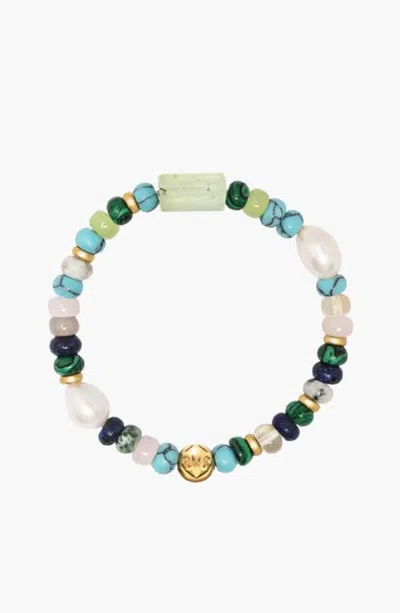 Nialaya Gemstone And Pearl Wristband In Multi