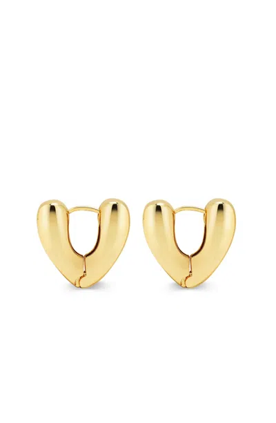Nialaya Heart Hoop Earrings In Gold