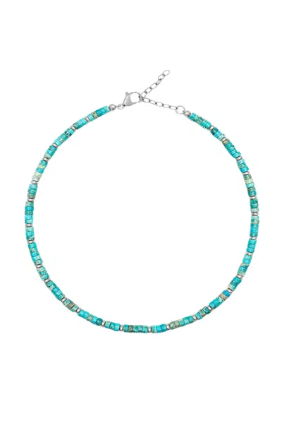 Nialaya Heishi Turquoise Choker Necklace In Blue
