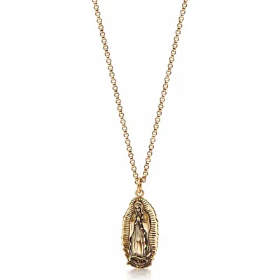 Nialaya Our Lady Of Guadalupe Pendant Necklace In Gold