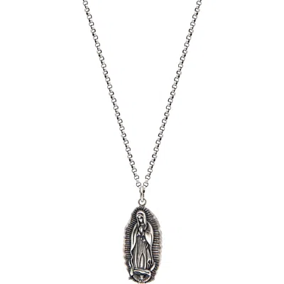 Nialaya Our Lady Of Guadalupe Pendant Necklace In Silver