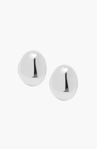 Nialaya Oval Earrings In Metallic