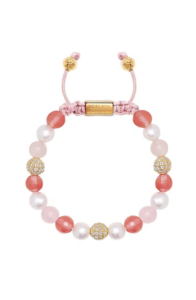 Nialaya Pearl And Quartz Beaded Bracelet In Multi