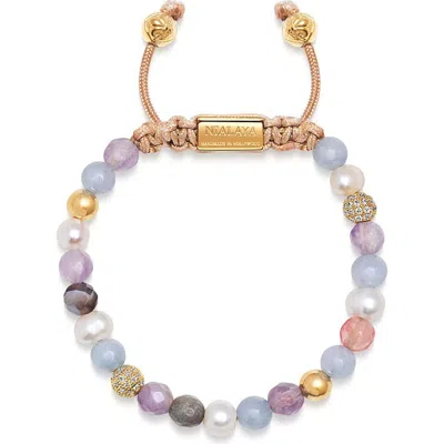 Nialaya Pearl Beaded Bracelet In Multi