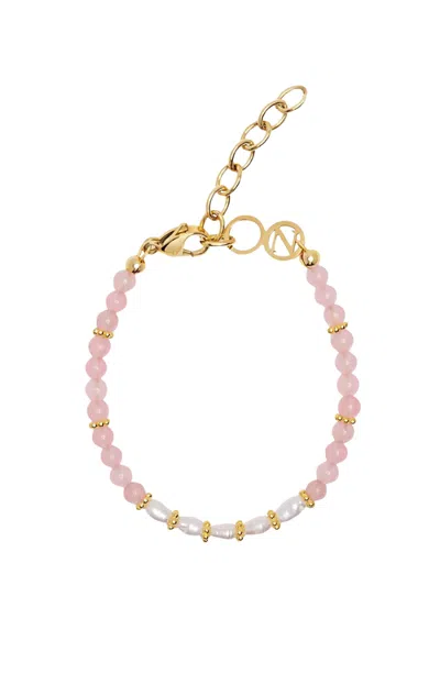 Nialaya Pink Opal And Pearl Beaded Bracelet