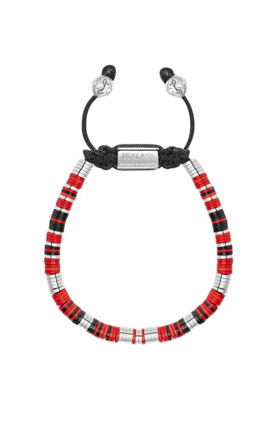 Nialaya Sedona Disc Bracelet In Red
