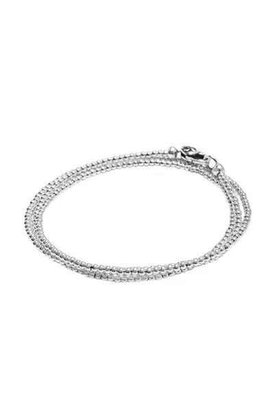 Nialaya Sterling Silver Wrap Around Bracelet In Metallic