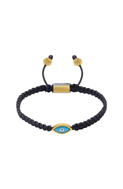 Nialaya String Bracelet With Evil Eye In Black