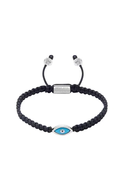 Nialaya String Bracelet With Evil Eye In Black
