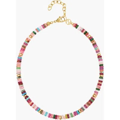 Nialaya Tourmaline Beaded Choker In Multi