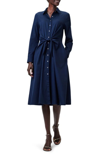 Nic + Zoe Jessie Long Sleeve Button-up Shirtdress In Dark Indigo