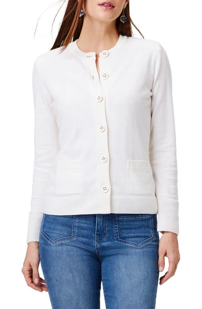 Nic + Zoe Prepped Up Cotton Blend Cardigan In Classic Cream