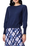 Nic + Zoe Puff Shoulder Sweater In Dark Indigo