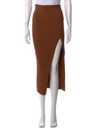 Pre-owned Nicholas Cutout Accent Midi Length Skirt In Brown