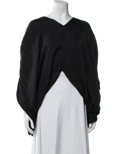 Pre-owned Nicholas K Silk V-neck Top In Black