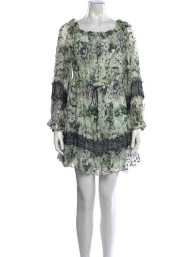 Pre-owned Nicholas Silk Mini Dress In Green